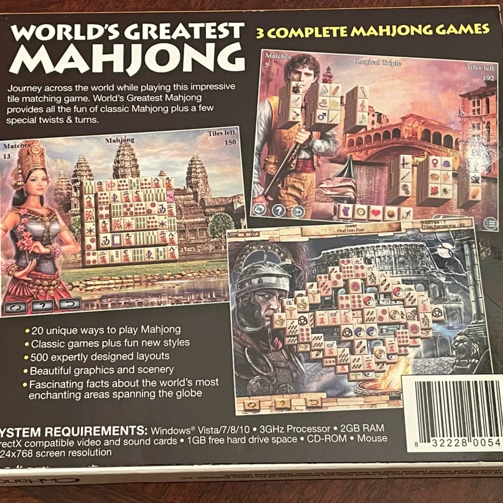 PC Game: World's Best Mahjong with 3 complete Mahjong games.